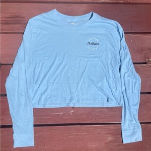 Women’s small blue cropped Hollister long sleeve